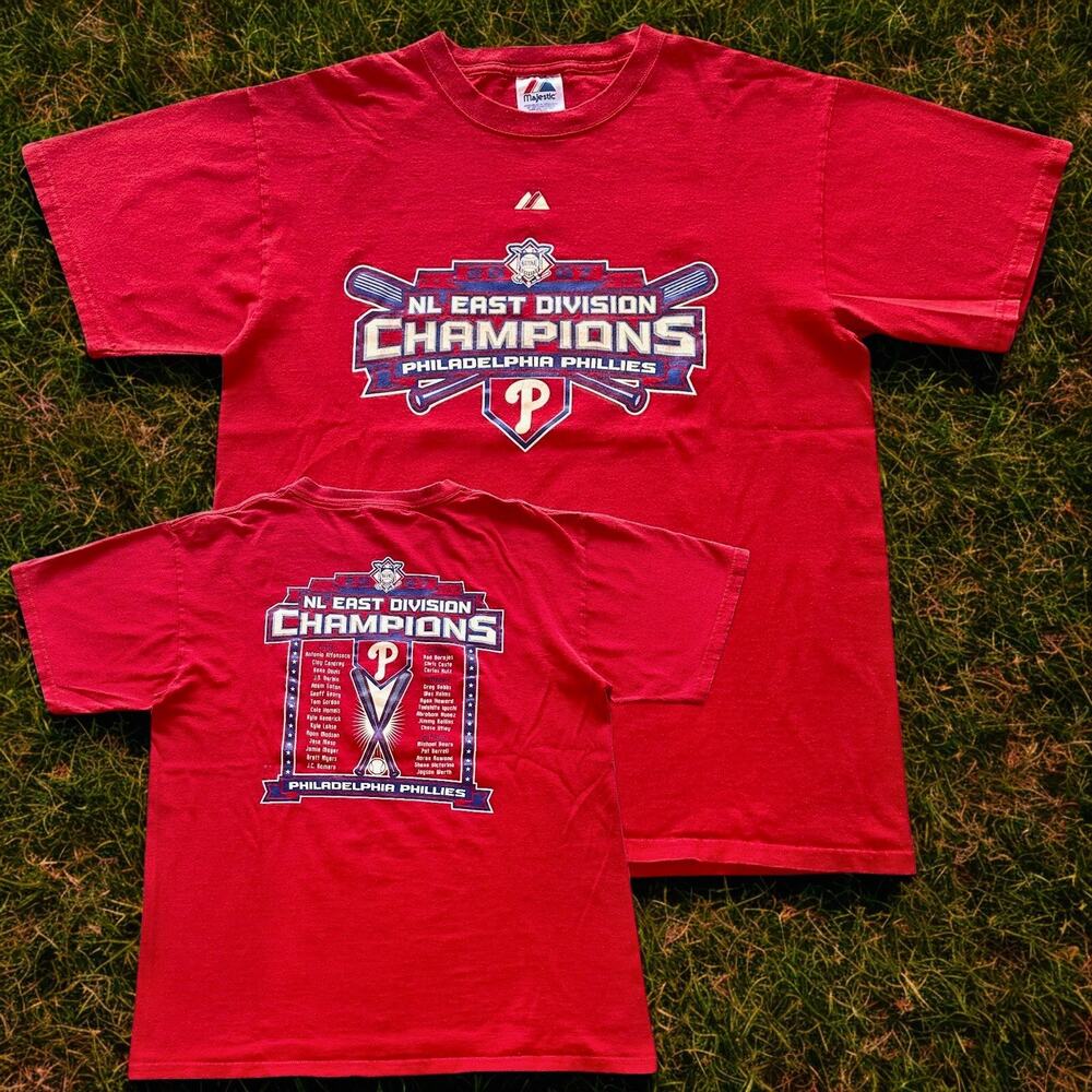 Philadelphia Phillies 2007 NL East MLB Champions Majestic T-Shirt XL Red